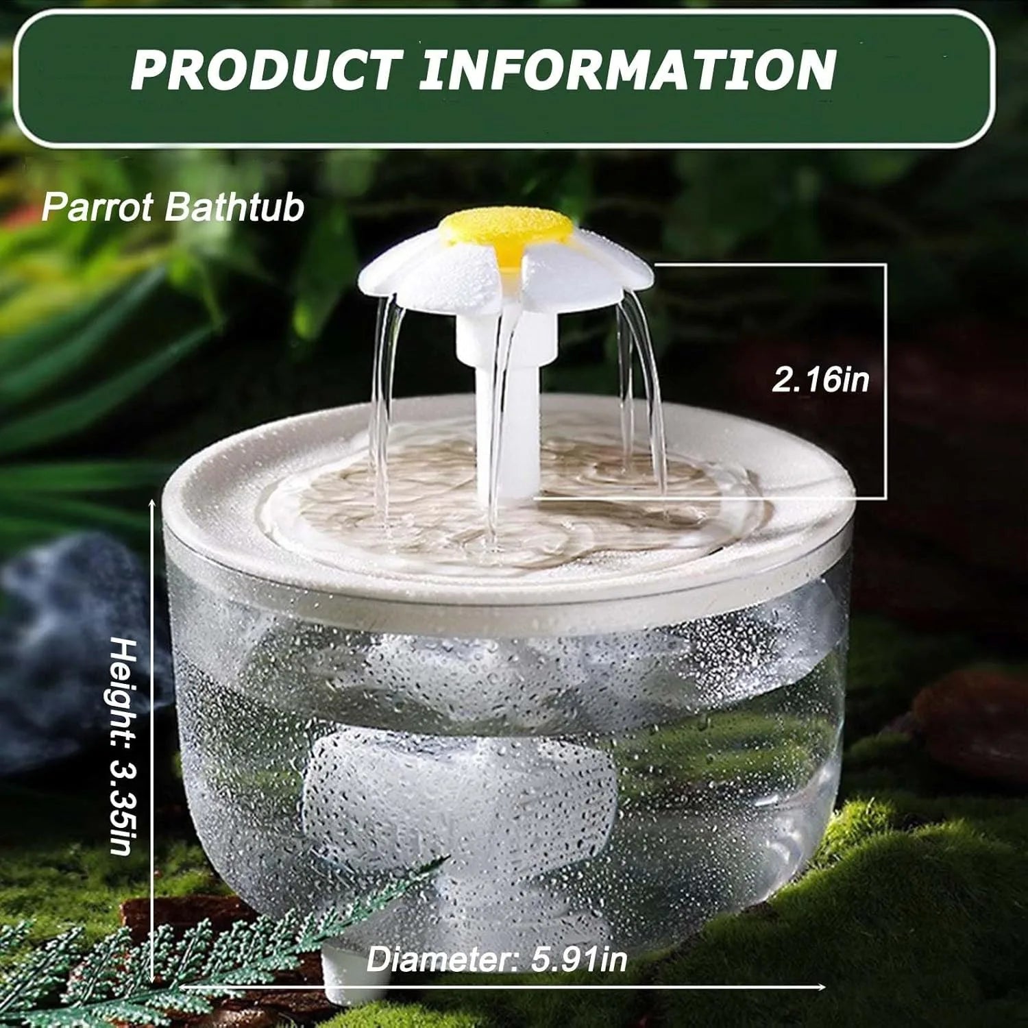 Indoor Bird Bath Fountain Automatic Shower