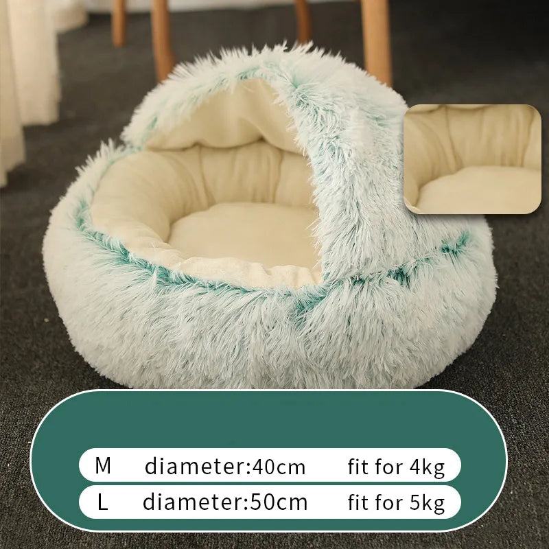 Plush Warm Soft Bed for Cats Small Dogs Round