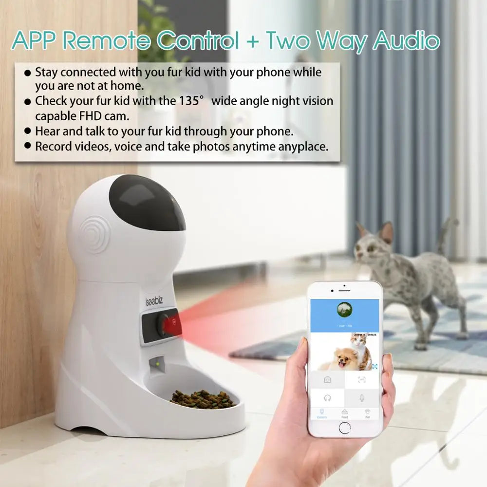 3L Automatic Schedule Pet Dog Cat Feeder With Voice Record
