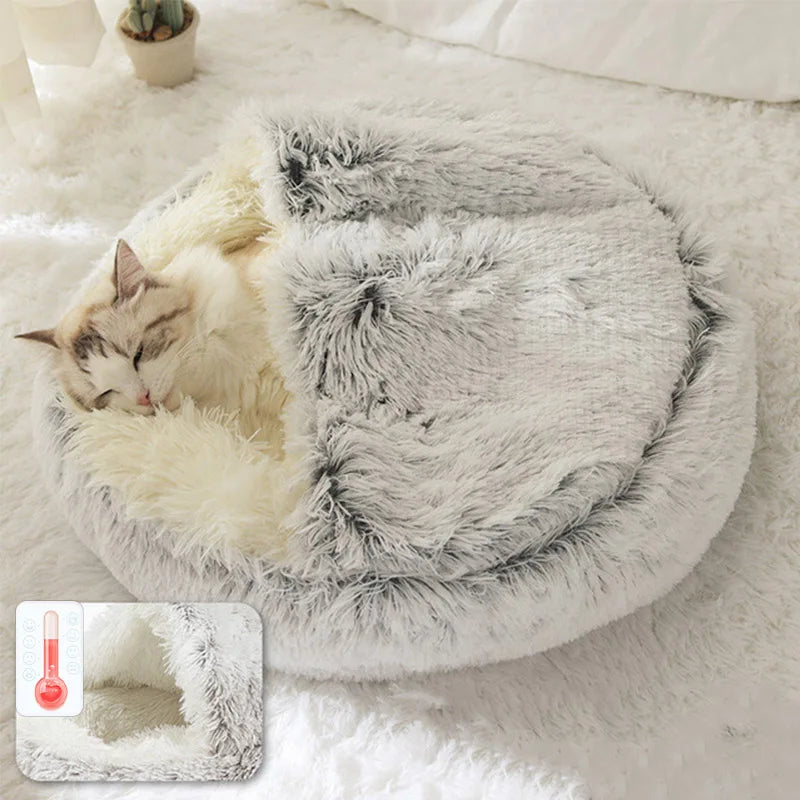 Plush Warm Soft Bed for Cats Small Dogs Round