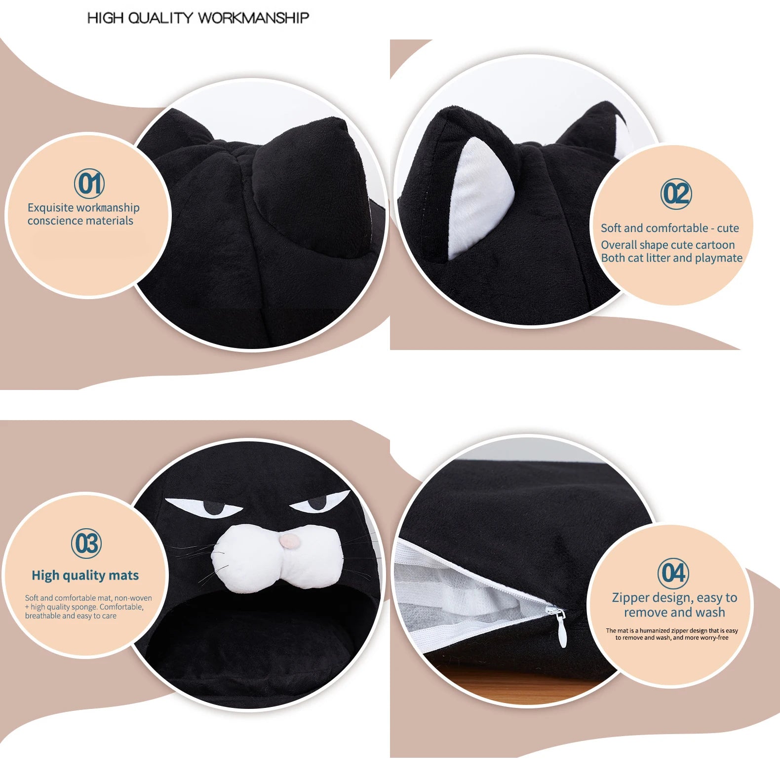Cute Soft Cartoon House for Cats Dogs