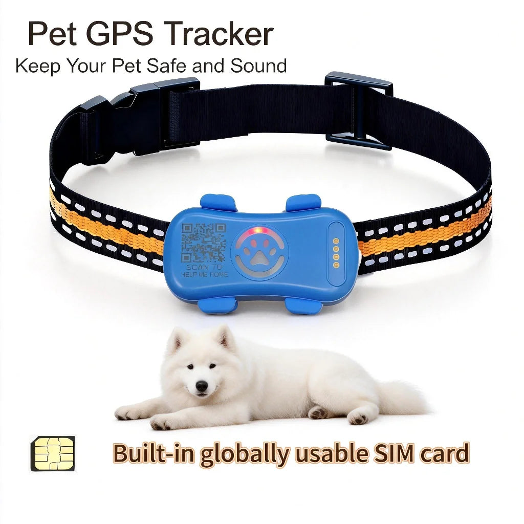 GPS Pet Tracker for Dogs Cats Built-in IoT Sim