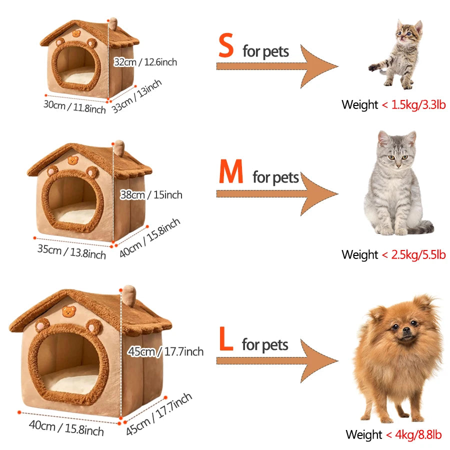 Foldable Washable Pet Cat House