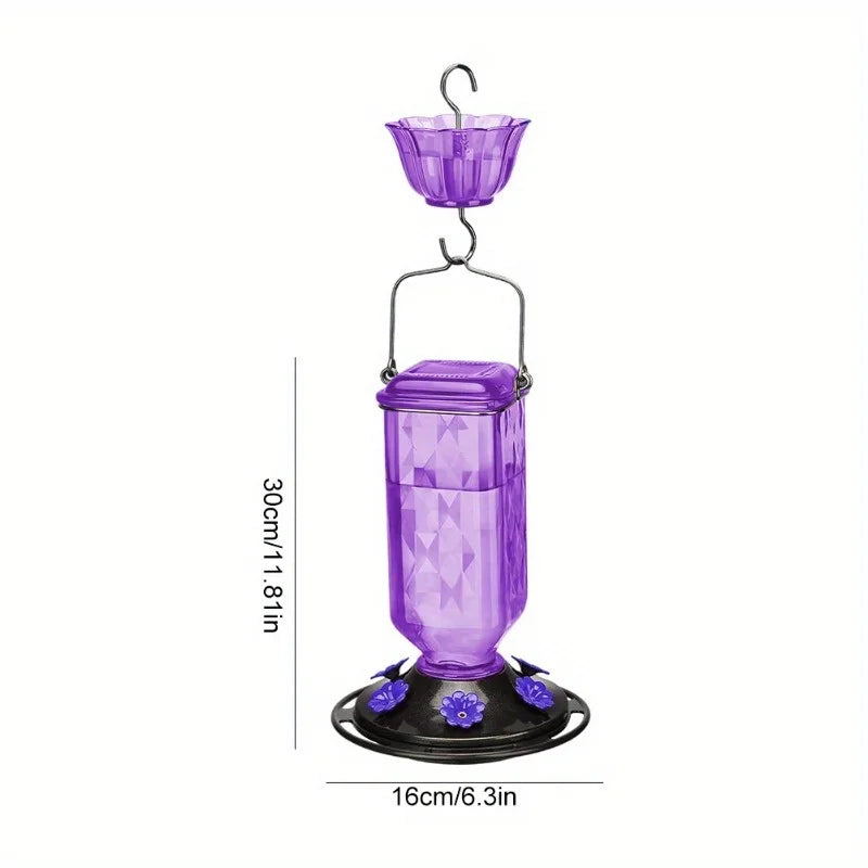 Outdoor Hanging Glass Bird Feeder 6 Ports