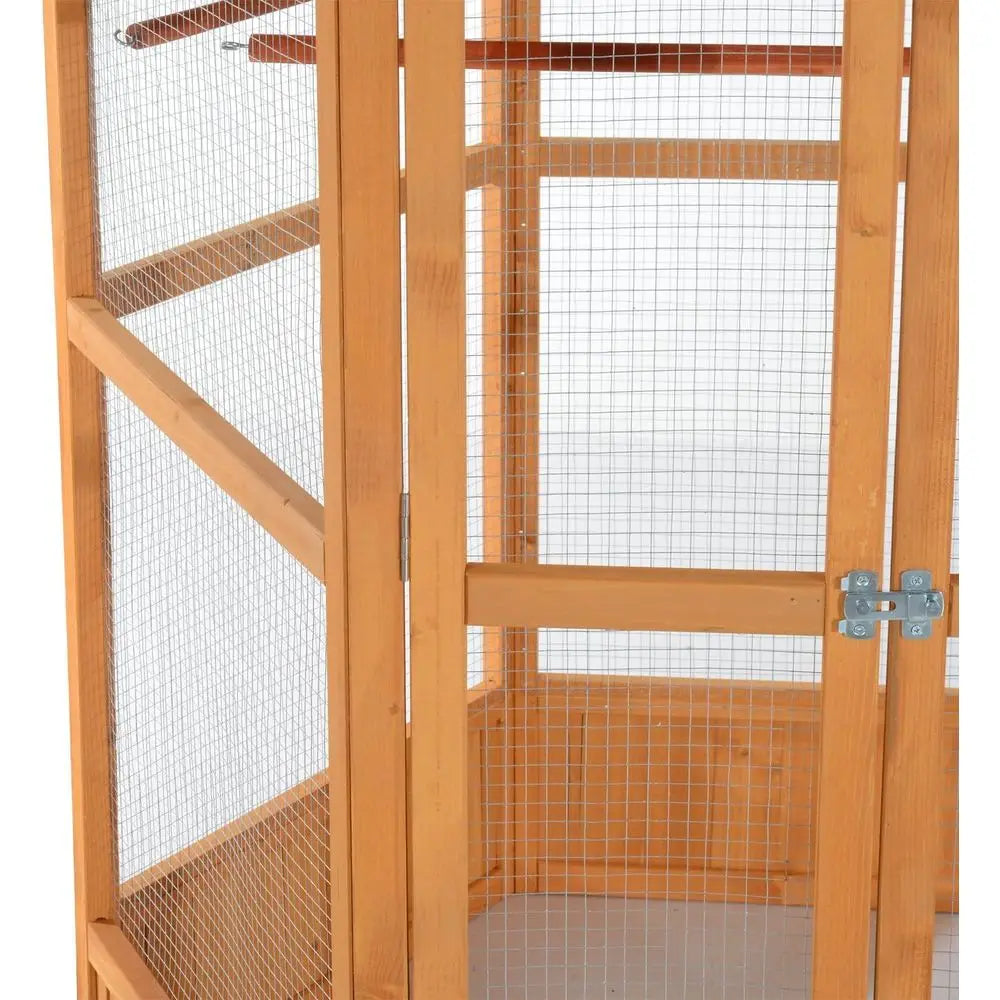 69" Large Wooden Hexagonal Outdoor Bird Cage