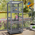 Outdoor/indoor Wooden Bird Cage with Wheels