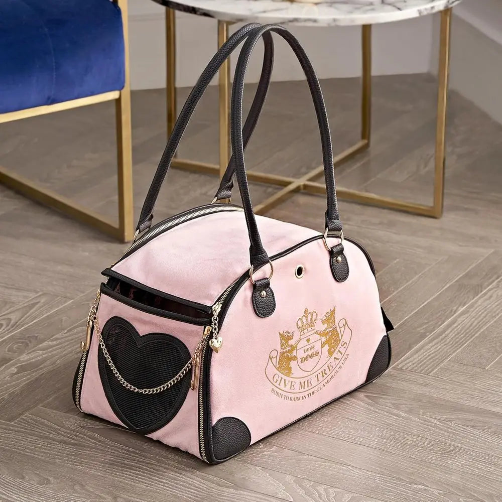 Stylish Pink Travel Bag for Small Dogs and Cats