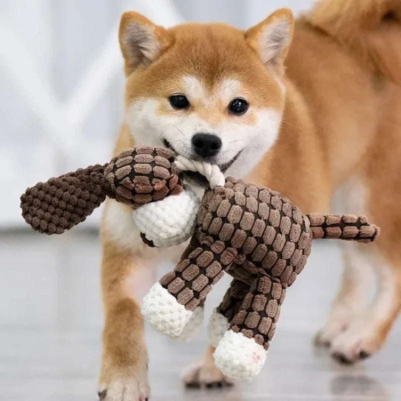 Plush Squeaky Puppy Chew Toy Companion