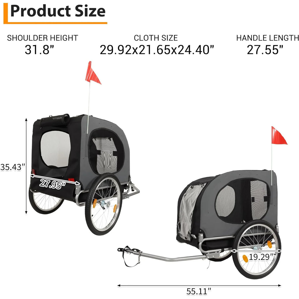 Steel Folding Pet Cart Bicycle Carrier