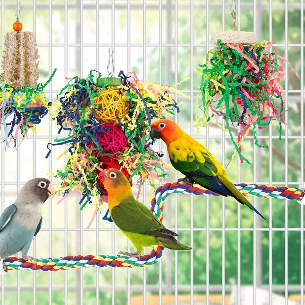 6 Pack Bird Shredding Chewing Toys