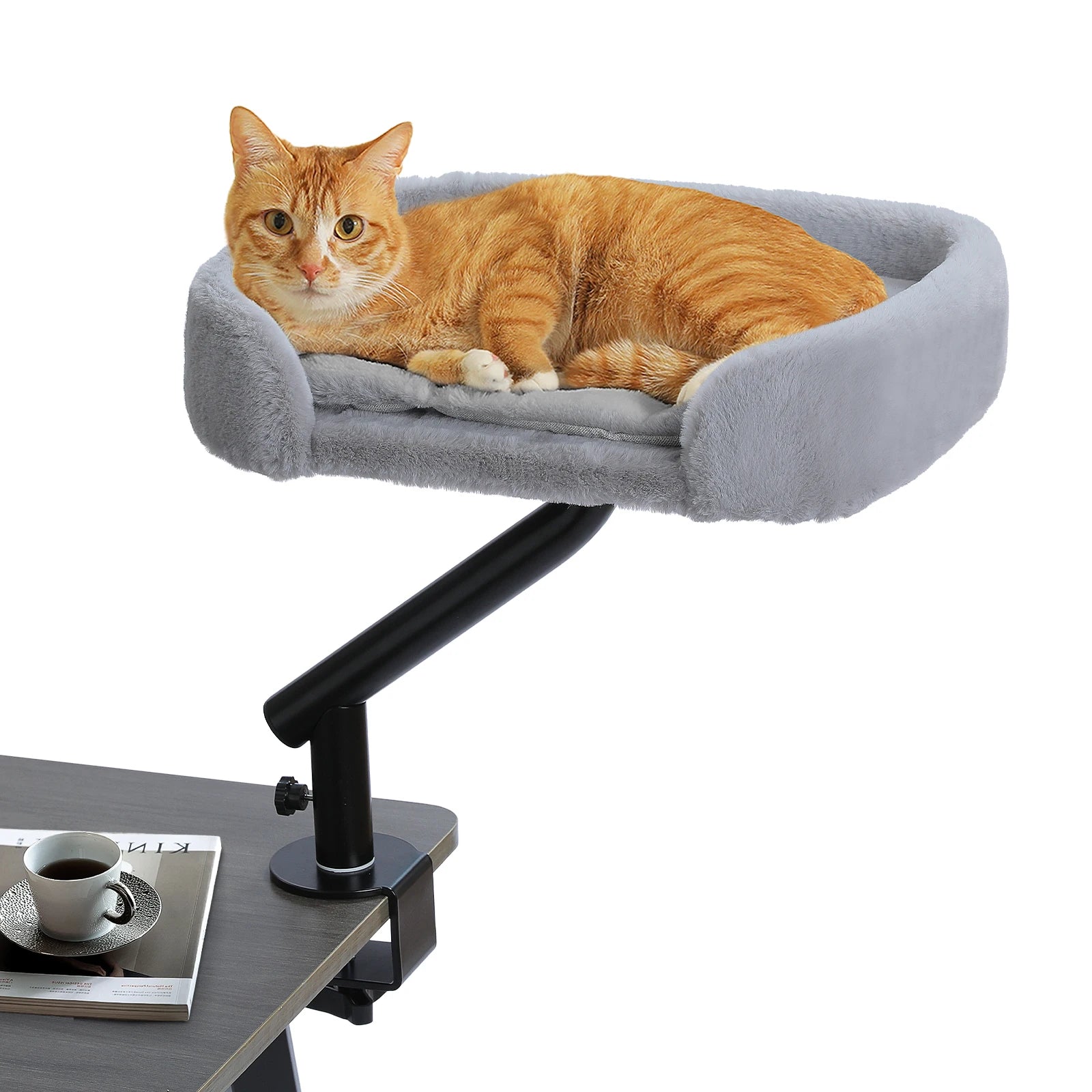 360° Rotatable Cat Bed and Stand for Desk