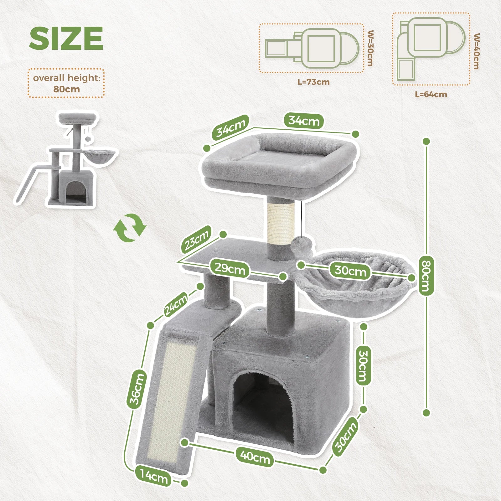 Cat Tree Tower for Indoor Cats 2 Styles