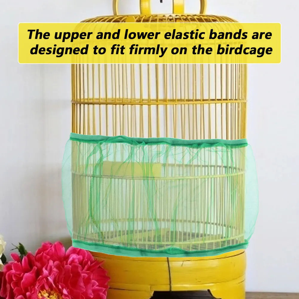 Bird Cage Cover Nylon Mesh Seed Catcher