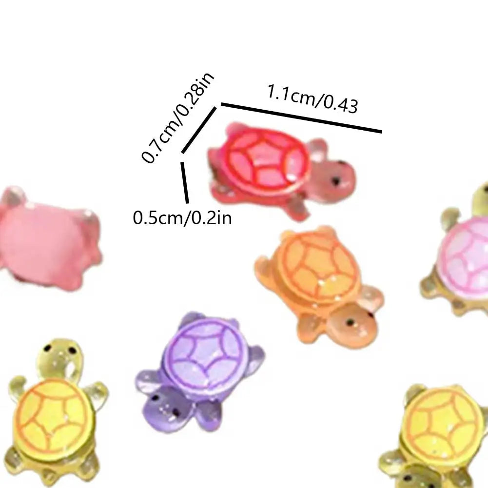 100Pcs Mini Resin Turtles Night Glow Figurines