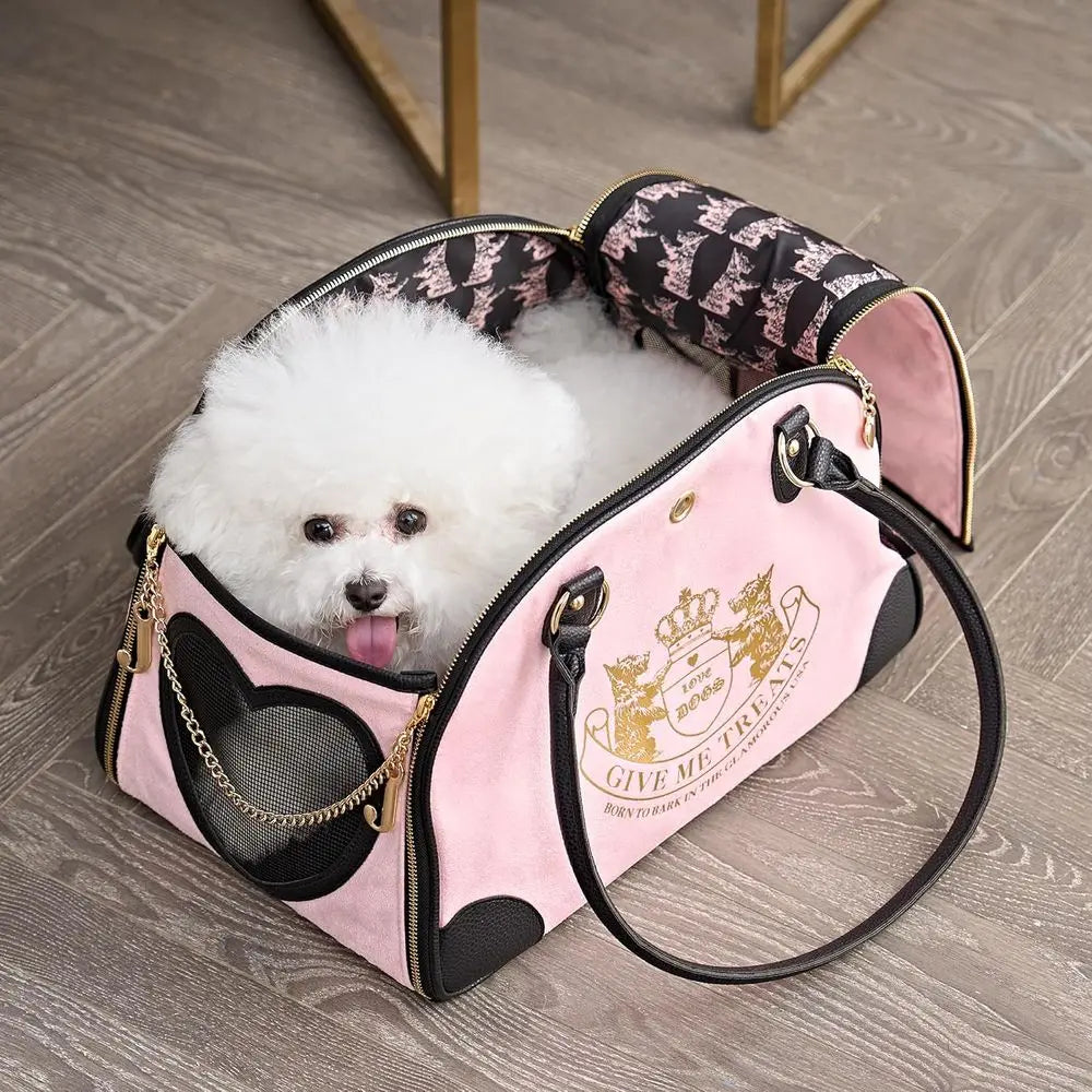 Stylish Pink Travel Bag for Small Dogs and Cats