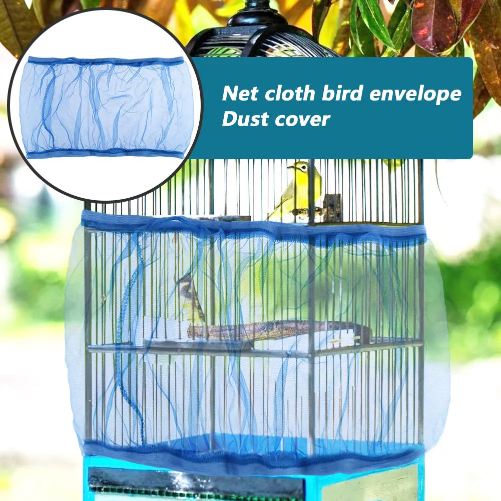 Bird Cage Cover Nylon Mesh Seed Catcher
