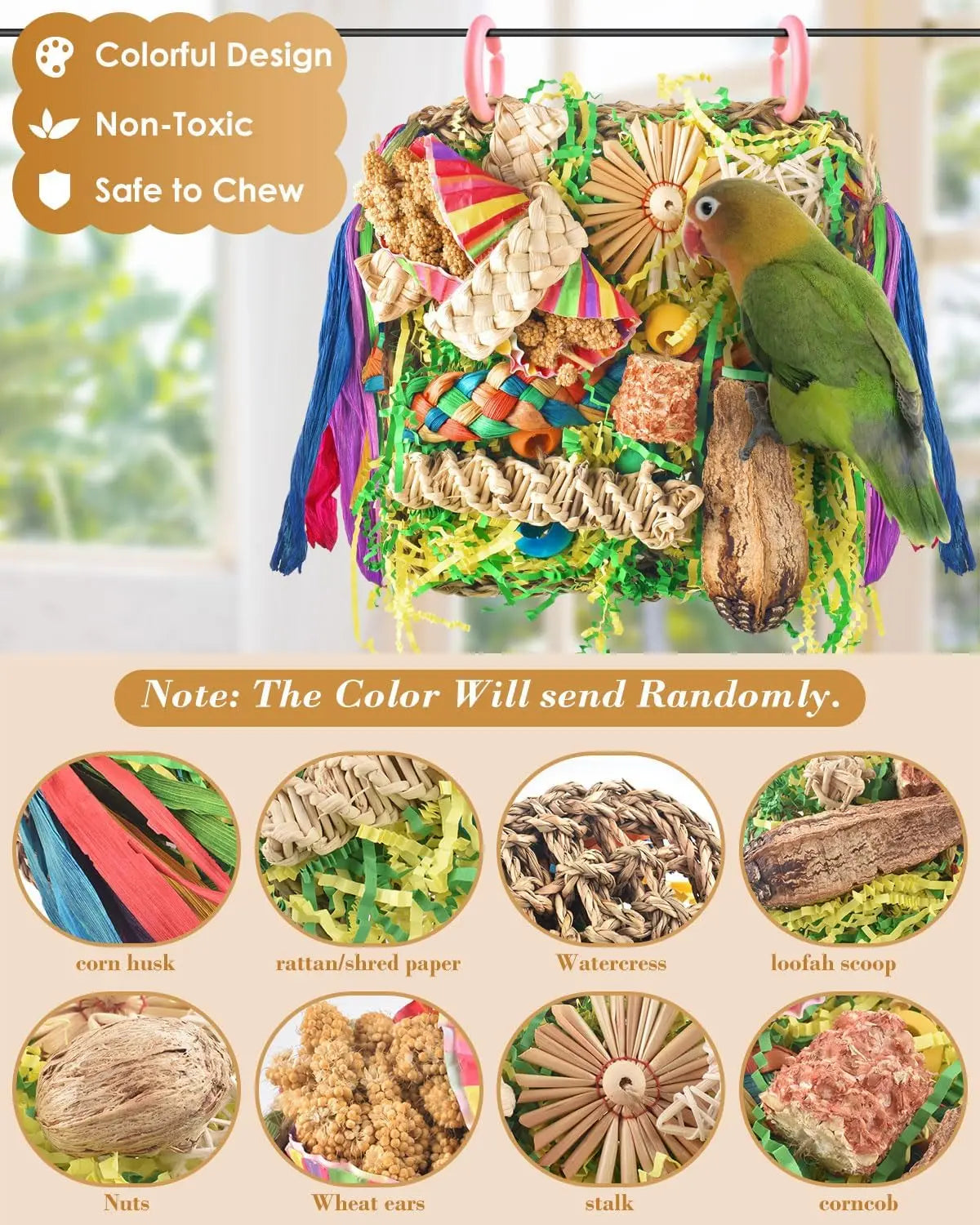 Bird Toys for Parrots Foraging Swing Mat