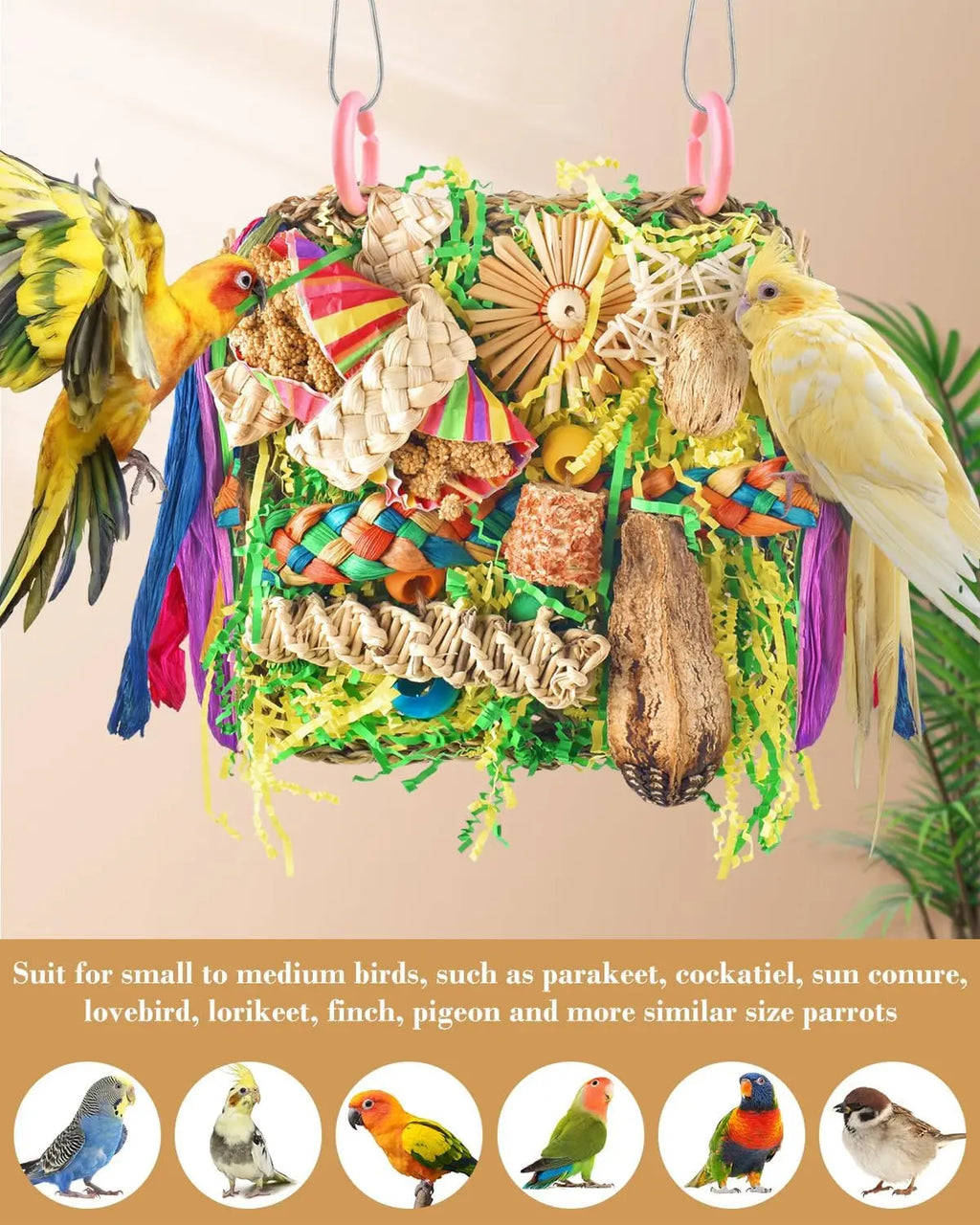 Bird Toys for Parrots Foraging Swing Mat