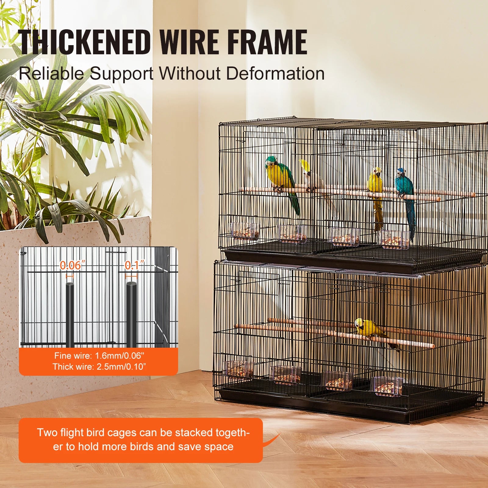 30In Stackable Travel Birdcage with Handle
