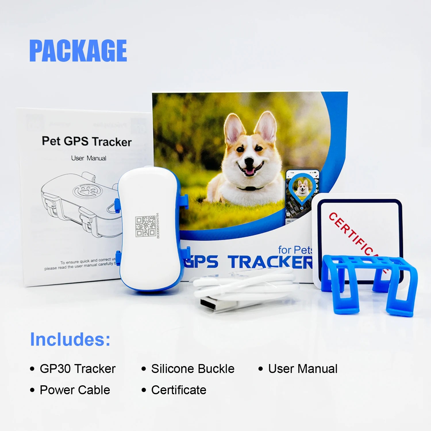 GPS Pet Tracker for Dogs Cats Built-in IoT Sim