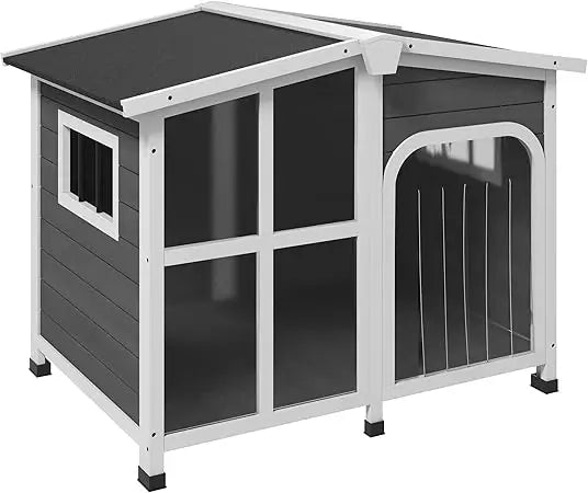 Outside Cabin-Style Wooden Dog House