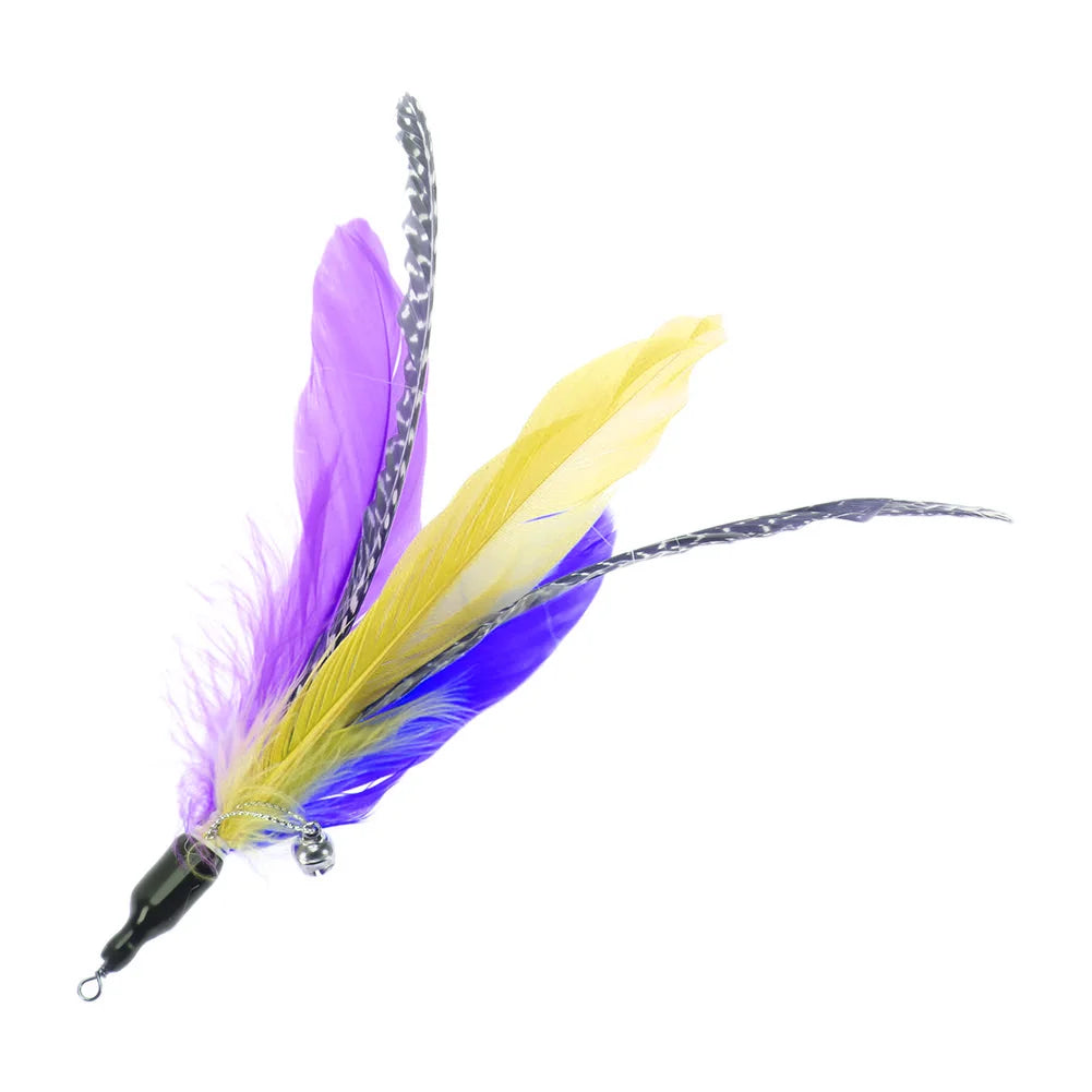 5pcs Interactive Cat Stick Colorful Feather Replacements