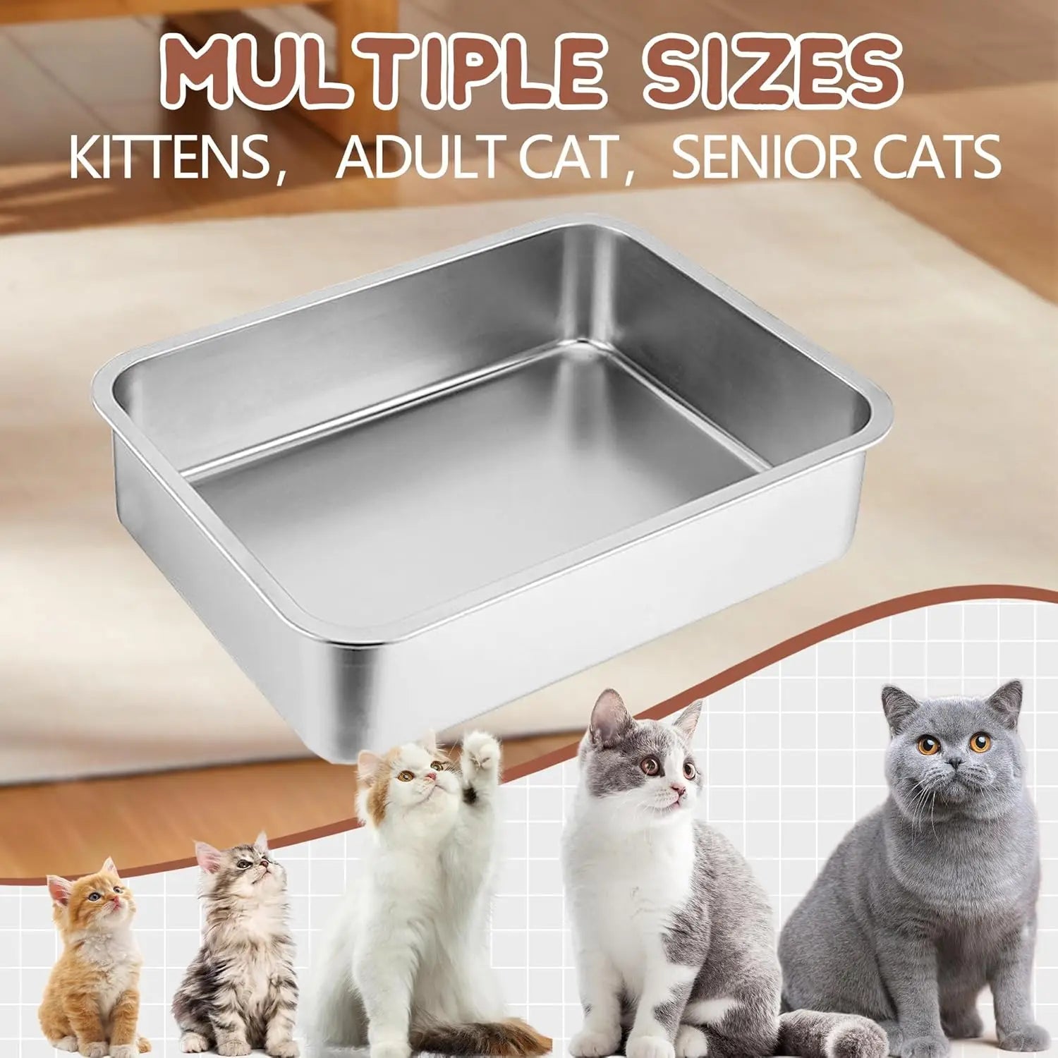 Stainless Steel Litter Box for Small Animals