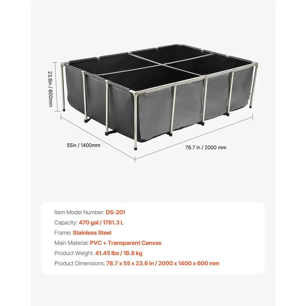 470 Gal Above Ground Fish Pond with Viewing Panel
