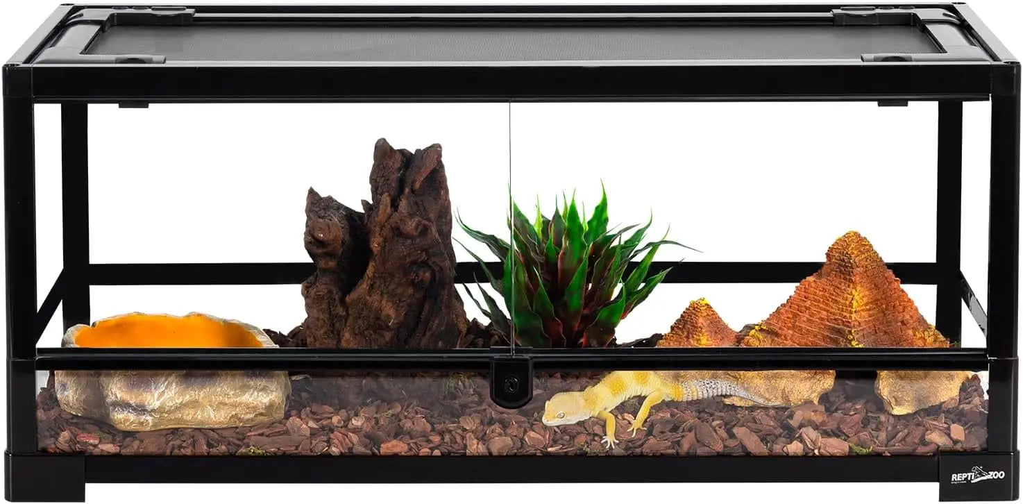 20 Gallon Front Opening Glass Reptile Terrarium 30x12x12 In