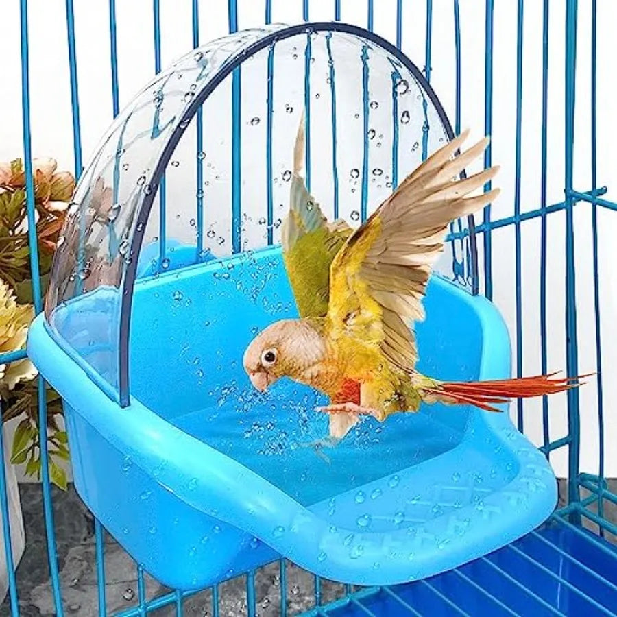 Blue Bird Bath Box for Bird Cages