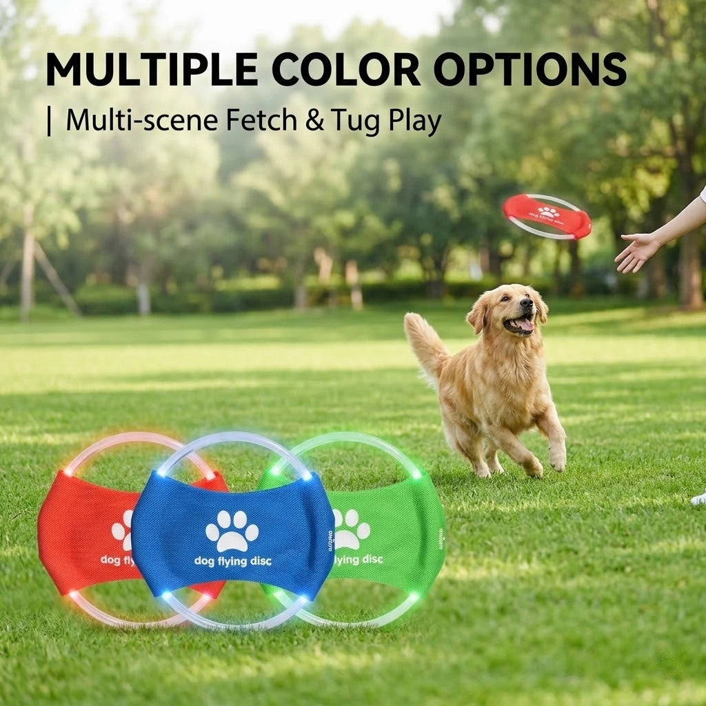 LED Glow Dog Flying Disc Waterproof Frisbee Toy
