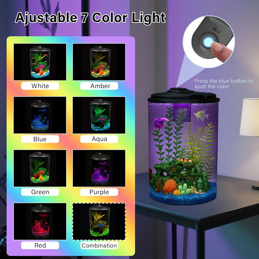 6-Gallon 360-Degree Aquarium Kit for Tropical Fish