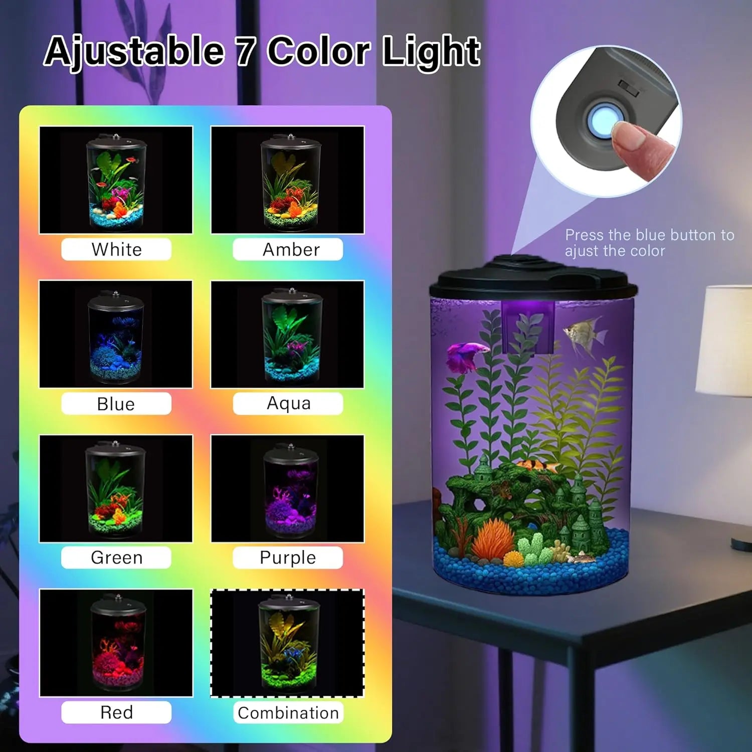 6-Gallon 360-Degree Aquarium Kit for Tropical Fish