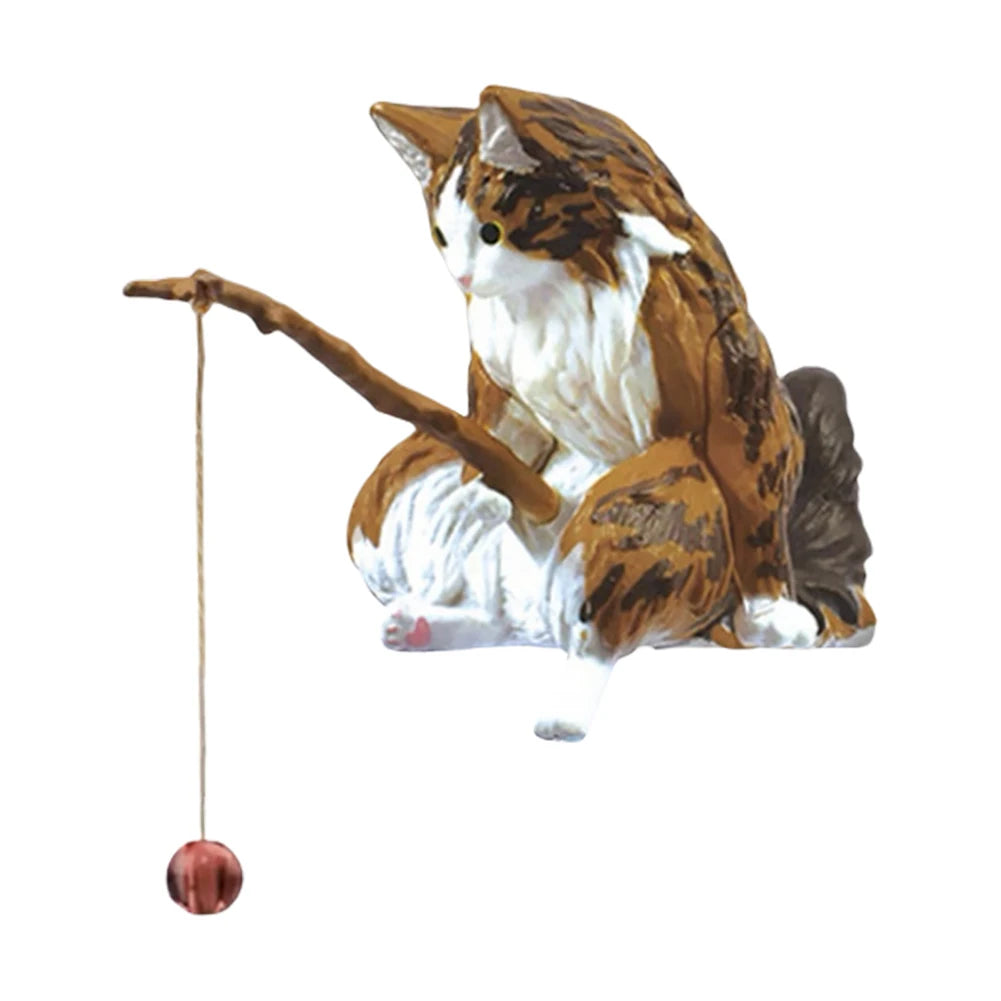 Cute Fishing Cat Figurine Ornament Aquarium Decoration