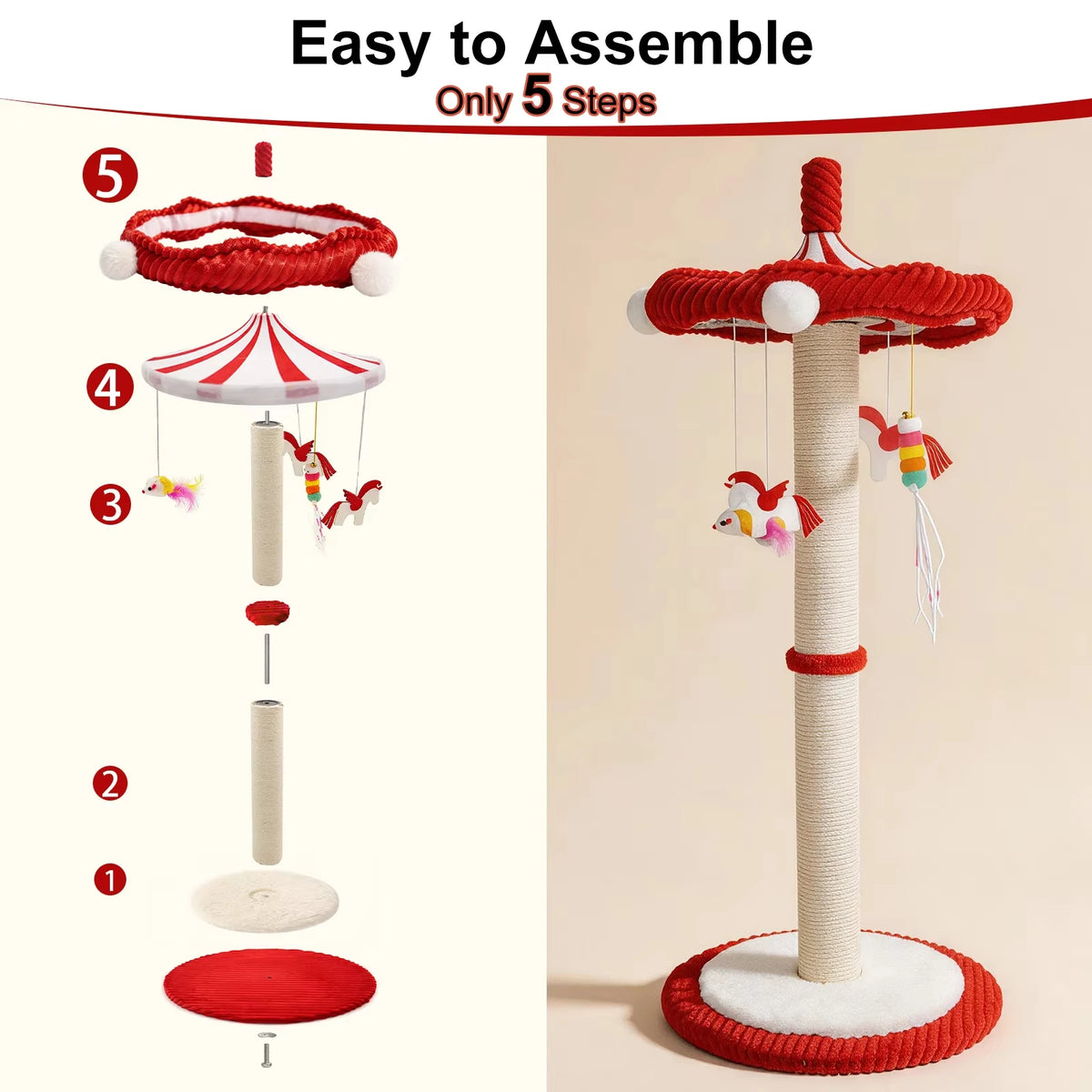 Rotating Interactive Cat Scratching Post