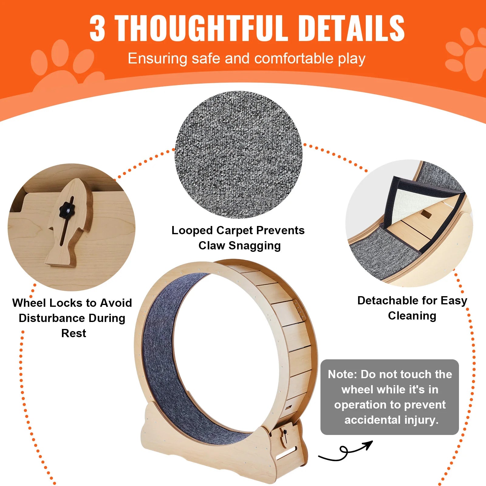Wooden Exercise Wheel Large Cat Treadmill