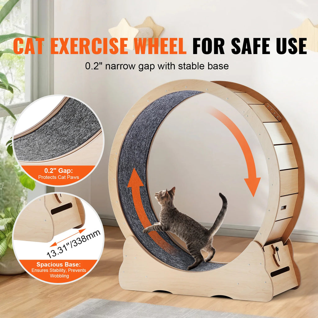 Wooden Exercise Wheel Large Cat Treadmill