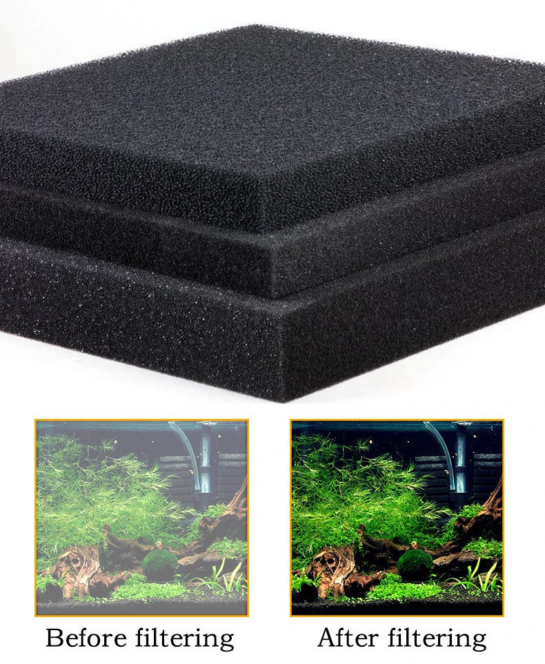 15/25/35/50PPI Sponge Filter Pads for Fish Tanks & Ponds