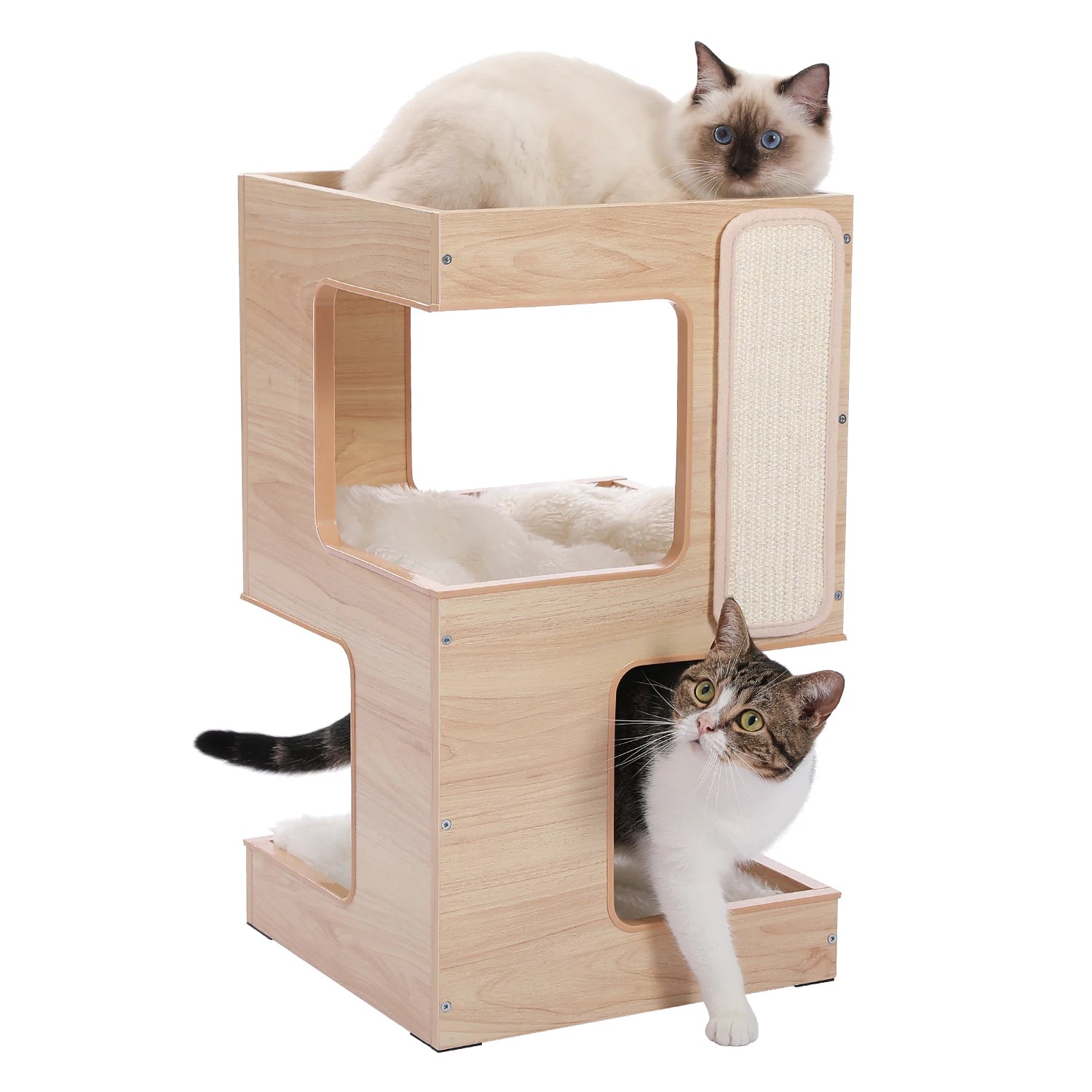 Modern Wood Cat Condo House Bed