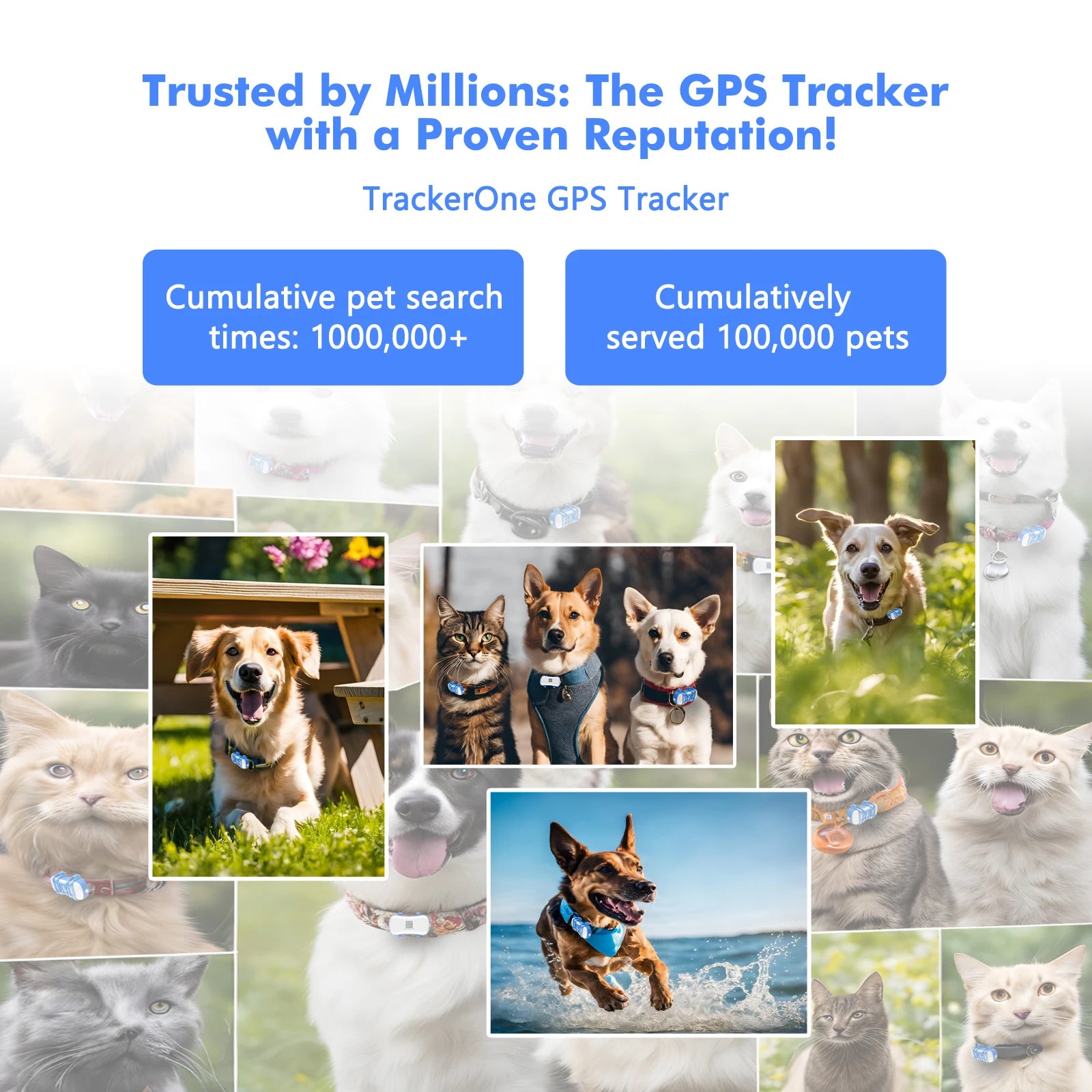 GPS Pet Tracker for Dogs Cats Built-in IoT Sim