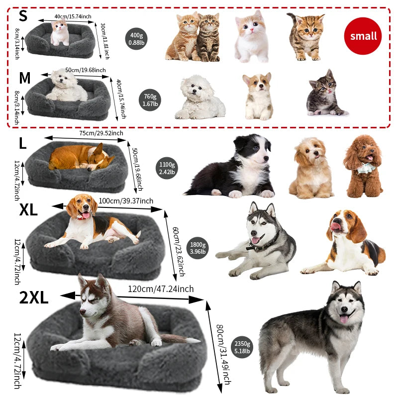 Thick Orthopedic Dog Cat Bed for Large Pets