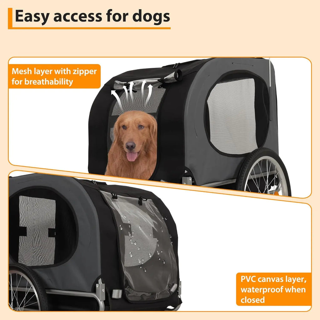 Steel Folding Pet Cart Bicycle Carrier