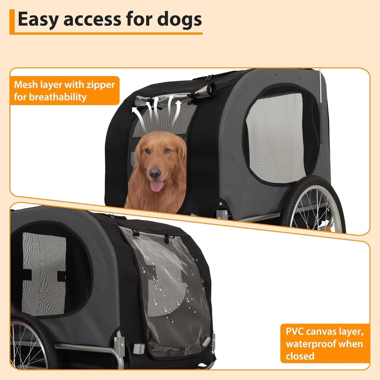 Steel Folding Pet Cart Bicycle Carrier