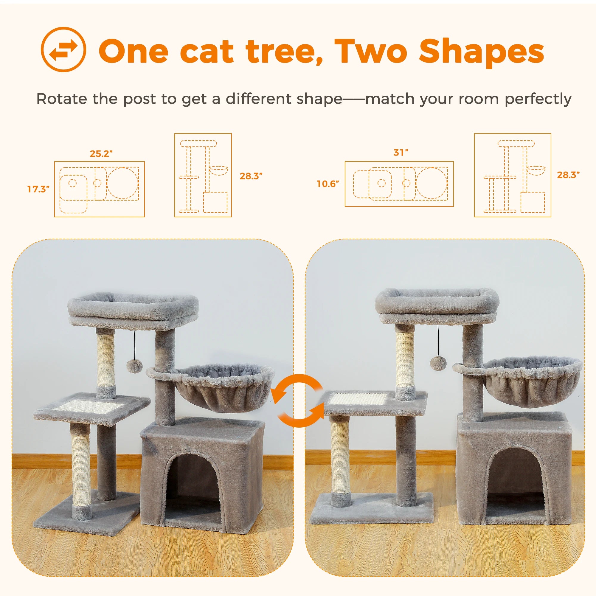 Cat Tree Tower for Indoor Cats 2 Styles