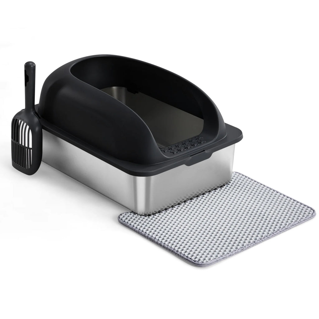 24IN Stainless Steel Cat Litter Box with Lid