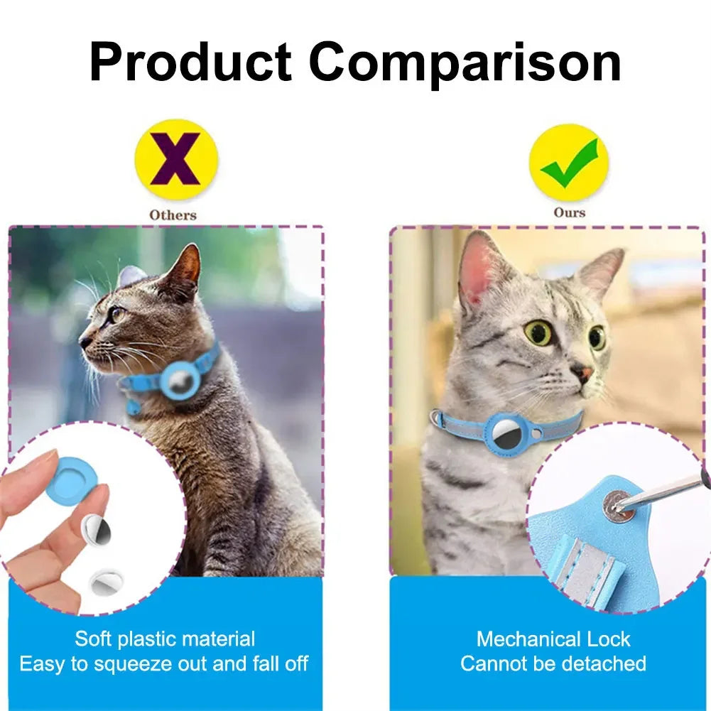 Reflective Cat Collar with Apple AirTag Holder
