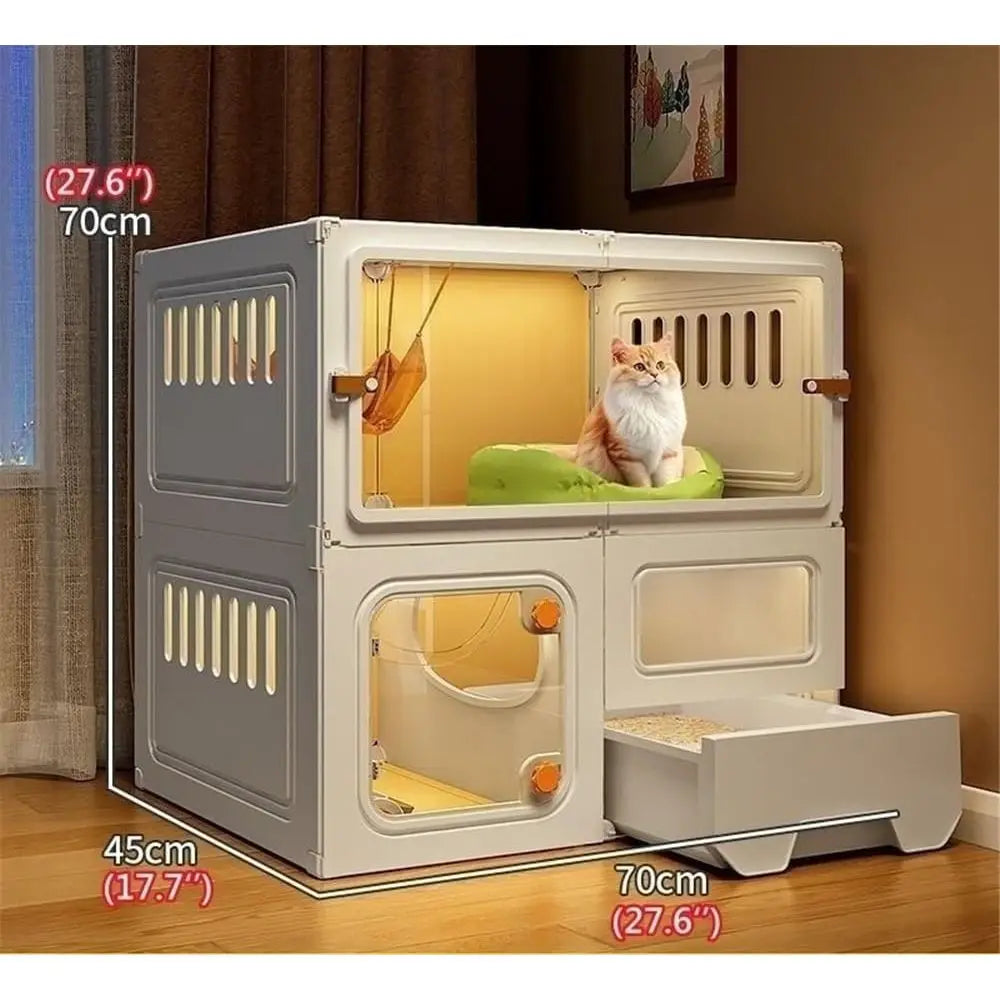 Large Cat Cage Indoor House with Litter Box
