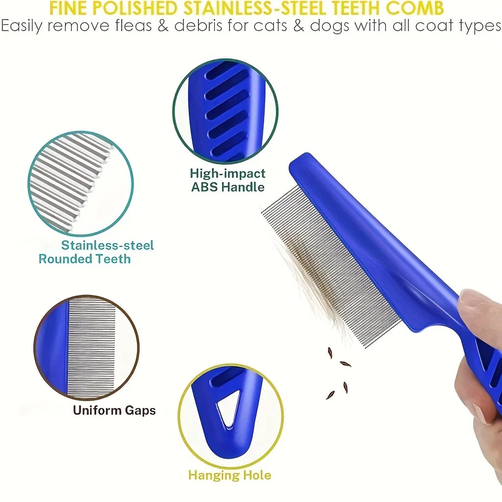 4 Pack Flea and Lice Pet Grooming Combs