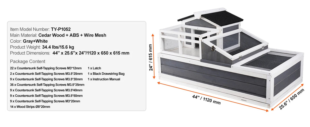 2-Story Wooden Habitat House with Adjustable Ramp
