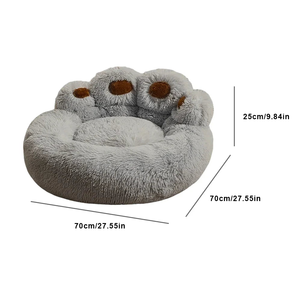 Dog Cat Paw Bed Fluffy Pet Bed